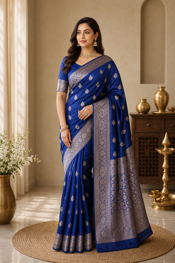blue saree