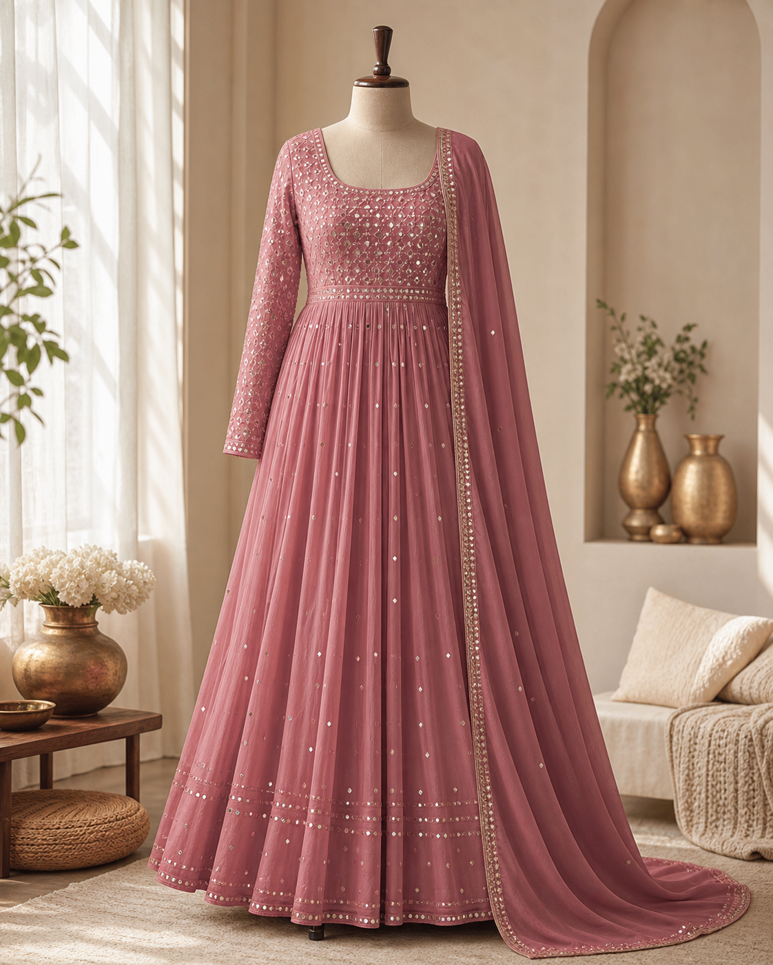 Dusty rose Indian dress